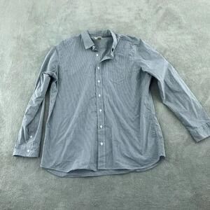 L.L. Bean Mens Blue Checkered Long Sleeve Shirt XL Tall Cotton & Polyester 3486